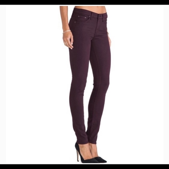 rag & bone Denim - Rag & Bone Wine Distressed Skinnies